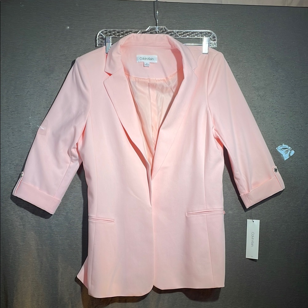 Calvin Klein Pink Tailored Blazer with Textured Fabric